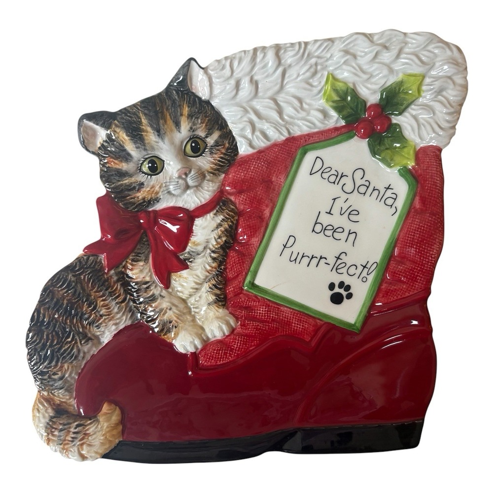 Fitz & Floyd Essential Claus and Paws Canape Plate